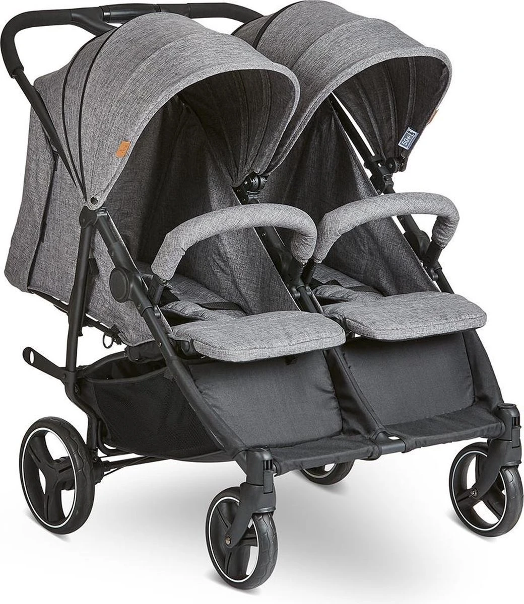 ABC Design Duo Kinderwagen Twin Circle Line - Inclusief Regenhoes - Woven Graphite 3 ABC Design Duo Kinderwagen Twin Circle Line - Inclusief Regenhoes - Woven Graphite