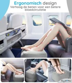 Merkloos Voetensteun | Opblaasbaar | In Alle Hoogtes Verstelbaar | Reiskussen | Vliegtuigbed | Voetensteun | 3 Verschillende Standen | Met Kinderen Reizen | Grijs -Babyproducten Korting 1045x1200 1