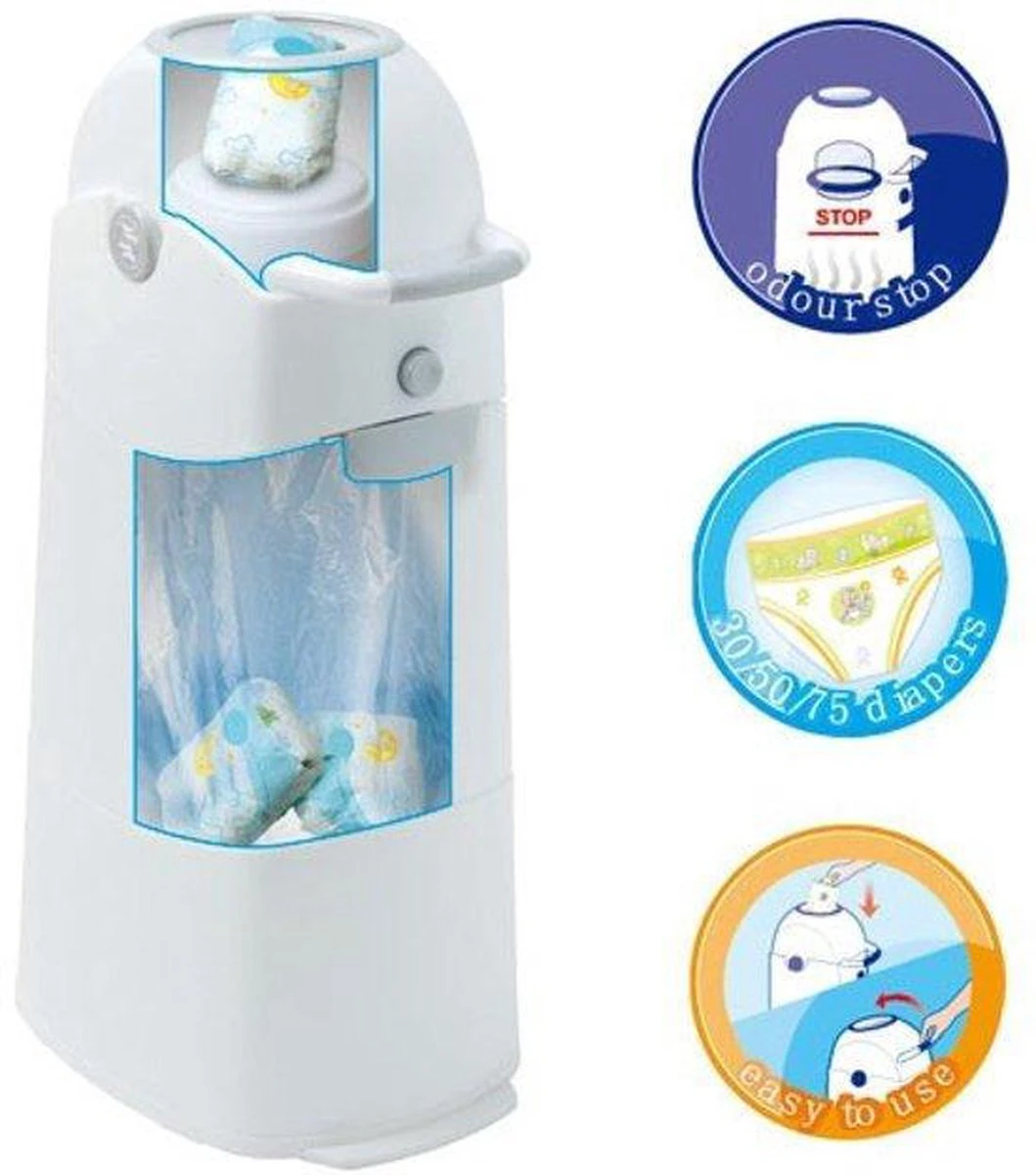 Diaperchamp Luieremmer Regular - Wit 5 Diaperchamp Luieremmer Regular - Wit - Afbeelding 3