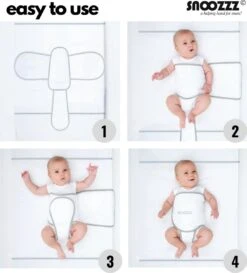 Snoozzz Slaapwikkel Regular - Baby Slaaphulp - Voorkomt Voorkeurshouding - Geschikt Voor Wieg En Ledikant - 0+ Maanden - Wit/Grijs - 180 X 50 Cm -Babyproducten Korting 1087x1200 4