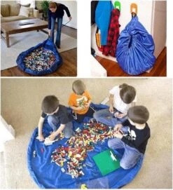 2 In 1 Speelgoed Opberg Kleed | Speelgoed Organizer | Speelmat Voor Kinderen | Opbergzak Speelkleed | Diameter 1.5 Meter | Kleur Groen -Babyproducten Korting 1094x1200 4