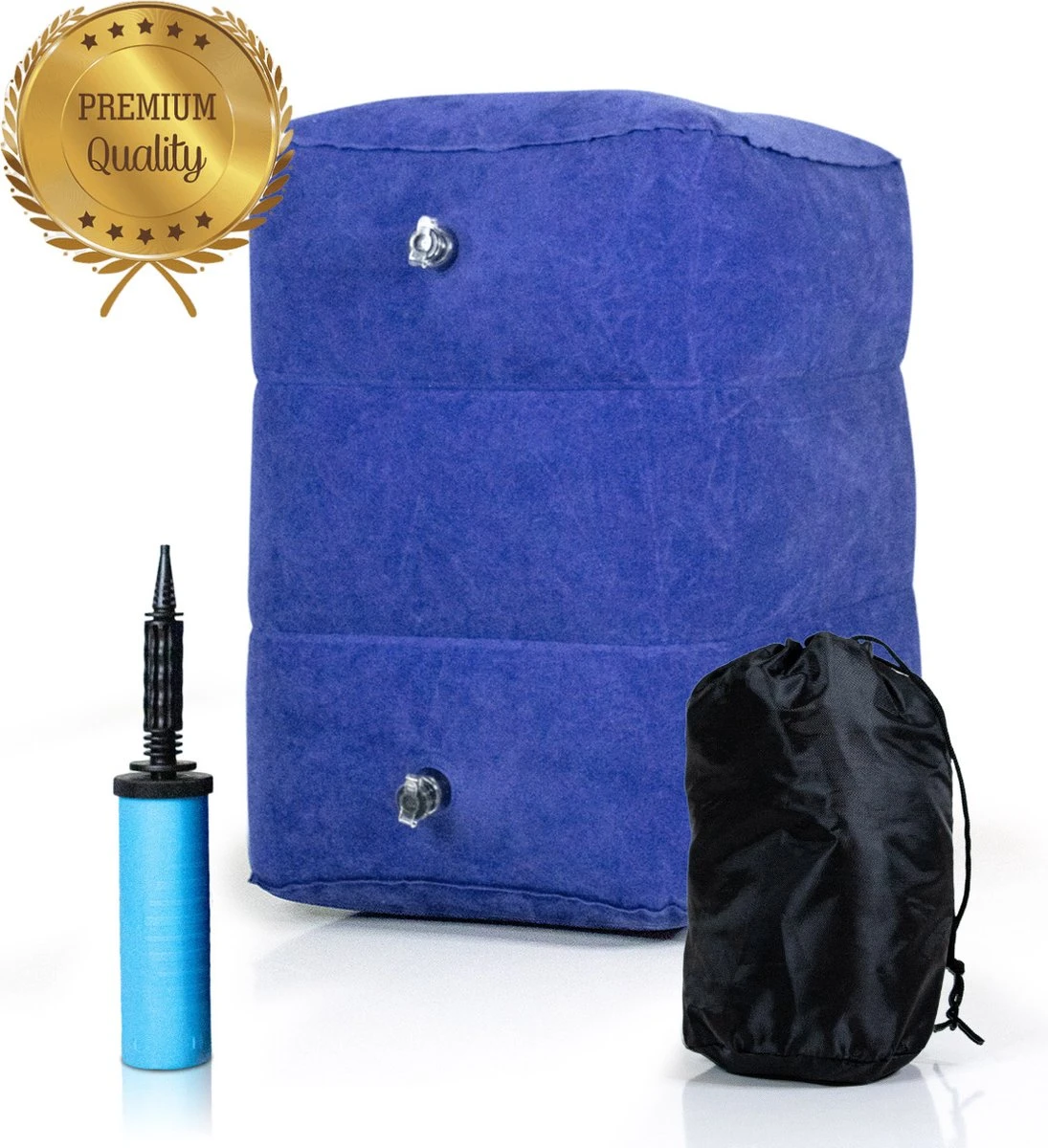 Merkloos Voetensteun - Vliegtuigbedje - Premium Quality - Reisbedje - 3 Hoogtestanden - Vliegtuig Kussen - Voetenbankje Of Poef - Met Opbergzakje & Pomp - Blauw 3 Merkloos Voetensteun - Vliegtuigbedje - Premium Quality - Reisbedje - 3 Hoogtestanden - Vliegtuig Kussen - Voetenbankje Of Poef - Met Opbergzakje & Pomp - Blauw