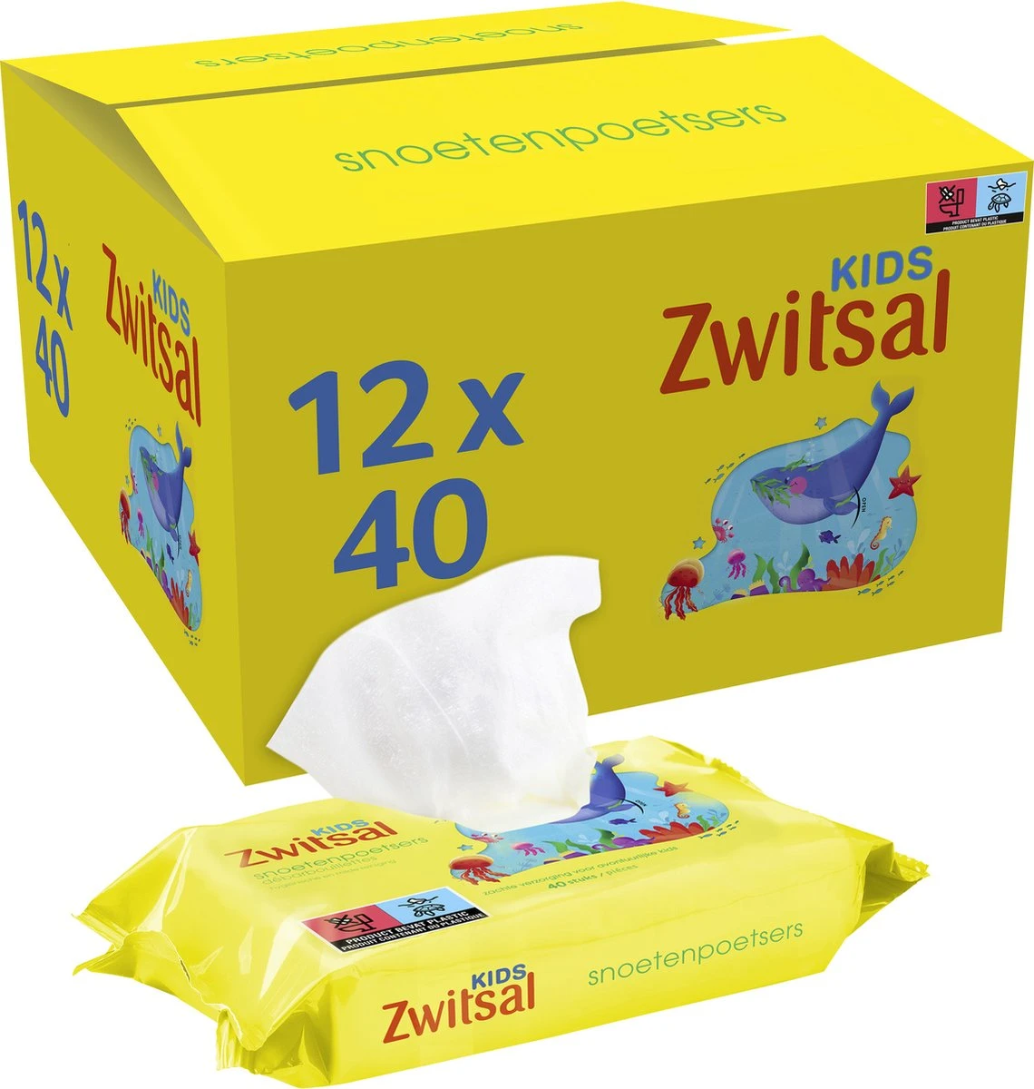 Zwitsal Kids Snoetenpoetsers - 12 X 40 Stuks - Voordeelverpakking 8 Zwitsal Kids Snoetenpoetsers - 12 X 40 Stuks - Voordeelverpakking - Afbeelding 6