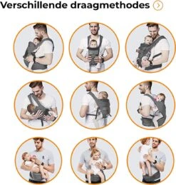 Deryan Pack Luxe Ergonomische Draagzak Babydrager + Opbergvakjes Grijs -Babyproducten Korting 1146x1200