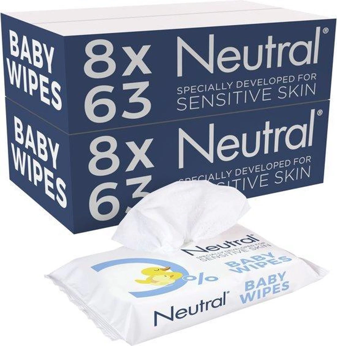 Neutral - Baby Billendoekjes - 16 X 63 Stuks - 0% Parfum 13 Neutral - Baby Billendoekjes - 16 X 63 Stuks - 0% Parfum - Afbeelding 11