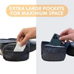 Deryan Pack Light Luxe Heupdrager - Ergonomische Draagzak + Opbergvakjes Zwart -Babyproducten Korting 1197x1200 2