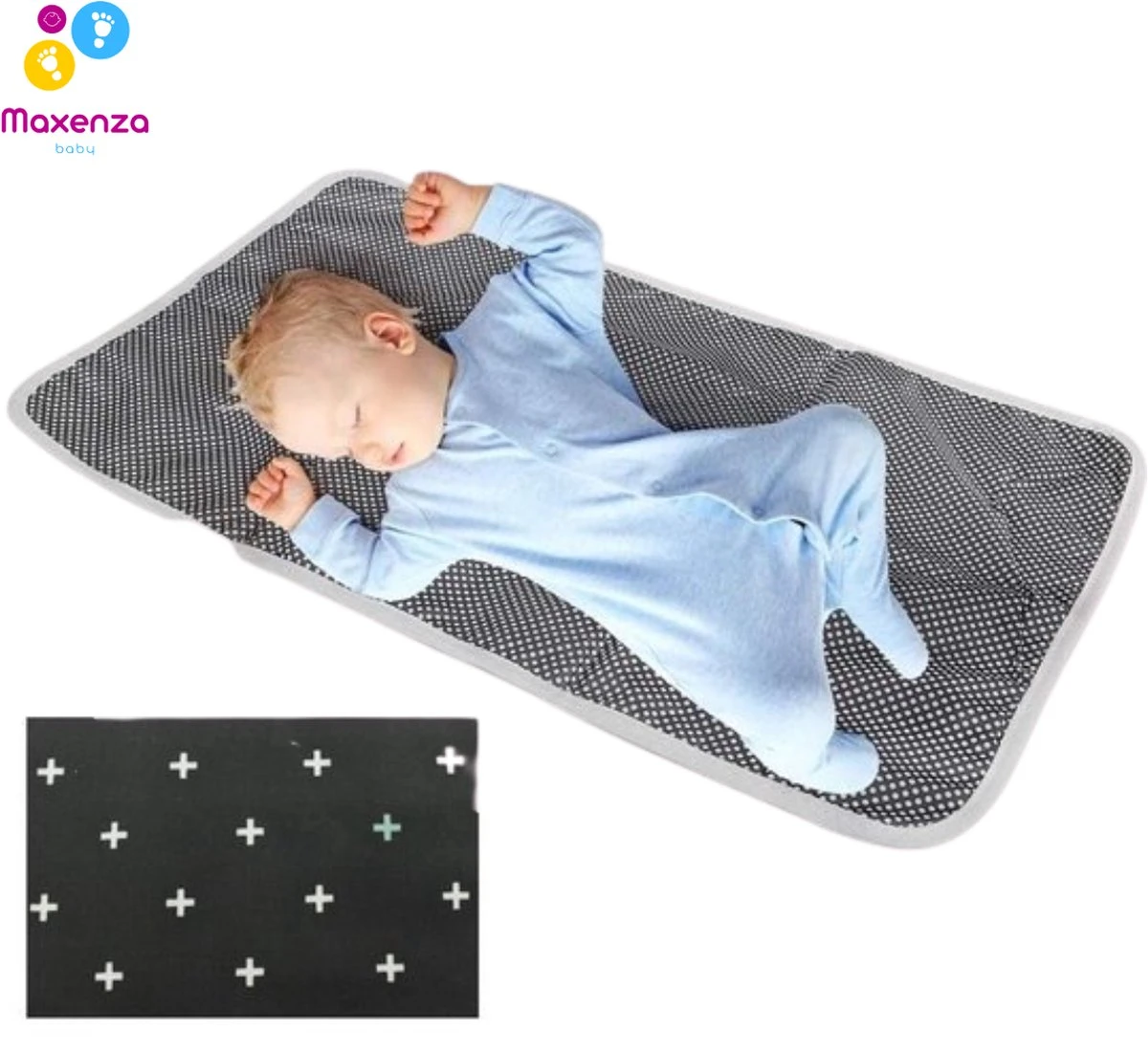 Maxenza Baby Verschoonmatje - Schuimgevuld - Plus 3 Maxenza Baby Verschoonmatje - Schuimgevuld - Plus