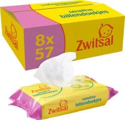 Zwitsal Sensitive Billendoekjes - 8 X 57 Stuks - Voordeelverpakking