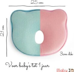 Baby IQ Orthopedisch Baby Hoofdkussen – Traagschuim – Tegen Plat Achterhoofd – Baby Kussen Plat Hoofd - Kraamcadeau – Blauw – Incl Gratis Bandana Slabber -Babyproducten Korting 1200x1169 6