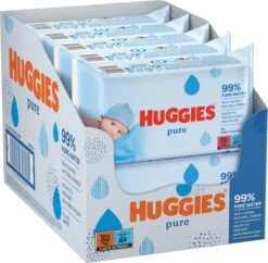 Huggies Billendoekjes - Pure 99% Water - 18 X 56 Stuks - 1008 Doekjes - Voordeelverpakking -Babyproducten Korting 1200x1176 1