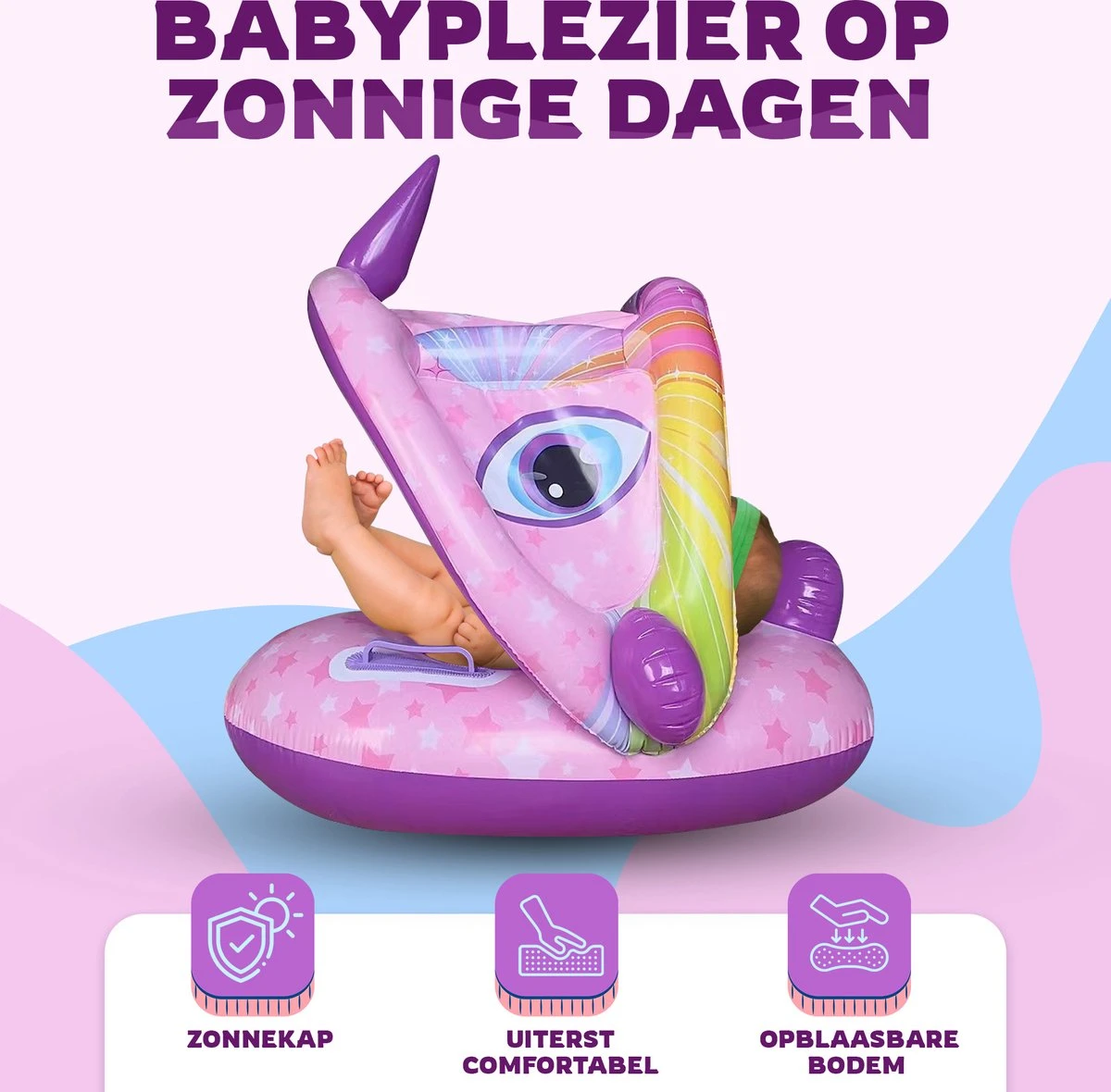 Eenhoorn - Kinderzwembad – Peuter Zwembad – Baby Zwembadje – Baby Zwembad Met Zonnescherm – Opblaasbaar – Vanaf 1 Jaar 6 Eenhoorn - Kinderzwembad – Peuter Zwembad – Baby Zwembadje – Baby Zwembad Met Zonnescherm – Opblaasbaar – Vanaf 1 Jaar - Afbeelding 4