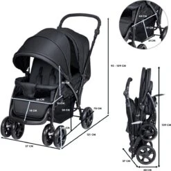 Deryan Luxe Elena Dubbele Buggy- Duo Buggy – Tandem Buggy – Compact En Lichtgewicht -Babyproducten Korting 1200x1197