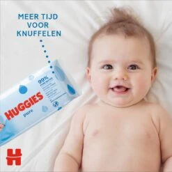 Huggies Billendoekjes - Pure 99% Water - 18 X 56 Stuks - 1008 Doekjes - Voordeelverpakking -Babyproducten Korting 1200x1198 21