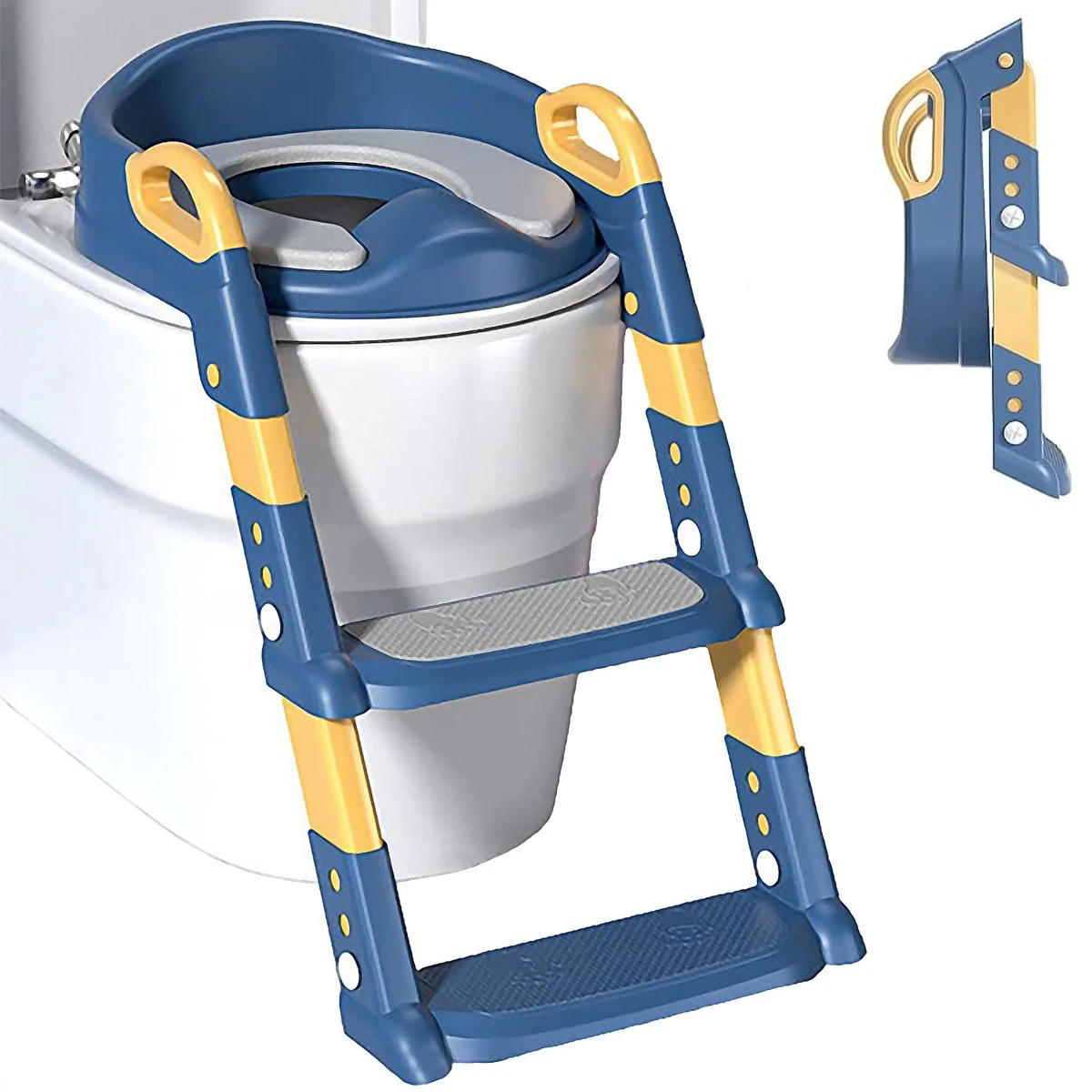 Zindelijkheidstraining Stoel Met Opstapje Ladder, Zindelijkheidstraining Toilet Voor Kinderen Jongens Meisjes Peuters-comfortabel Veilig Potje Stoel Met Anti-slip Pads Ladder - Blauw 3 Zindelijkheidstraining Stoel Met Opstapje Ladder, Zindelijkheidstraining Toilet Voor Kinderen Jongens Meisjes Peuters-comfortabel Veilig Potje Stoel Met Anti-slip Pads Ladder - Blauw