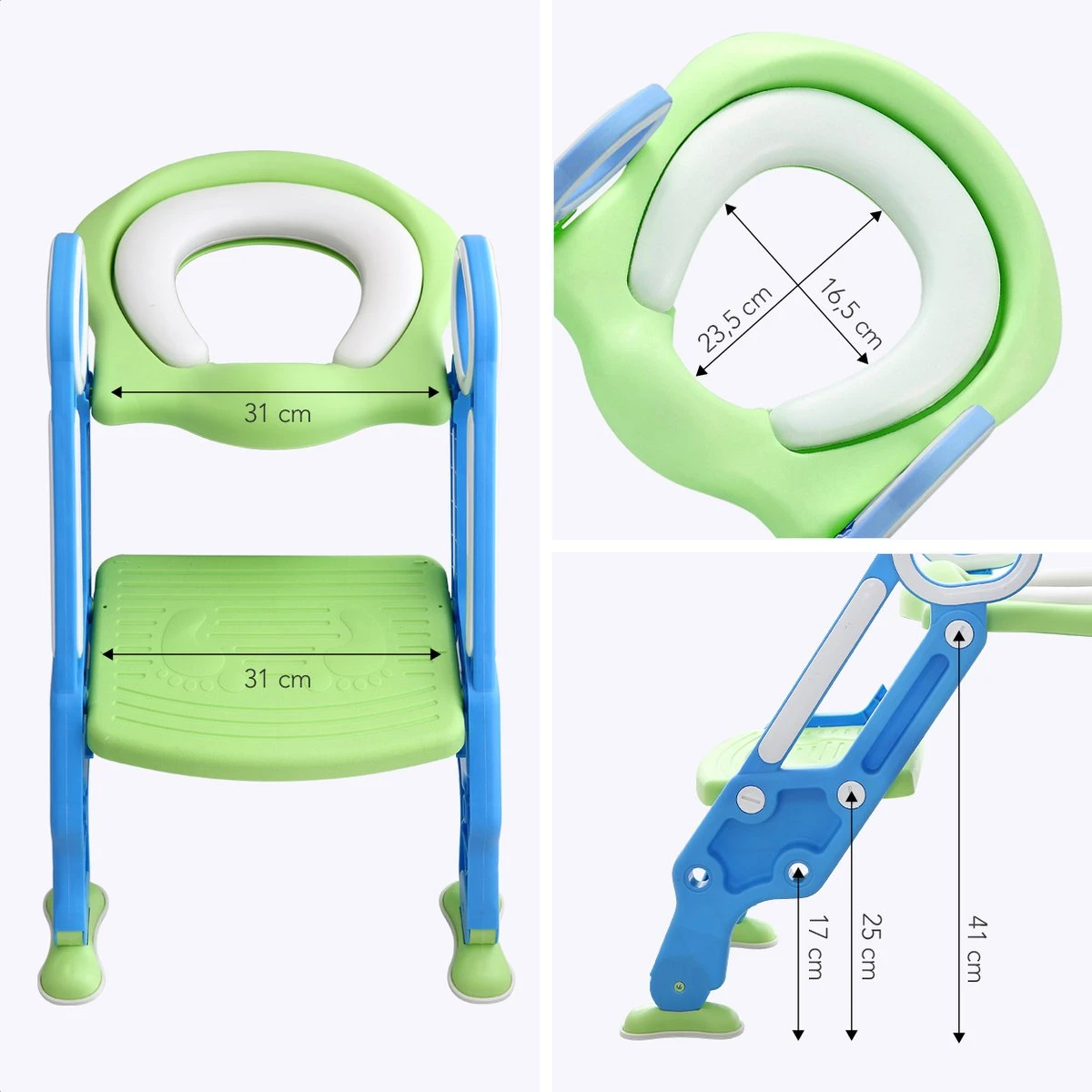 LifeGoods WC Verkleiner Met Trapje - Trainer Met Opstapje - 2 Tot 7 Jaar - Groen/Blauw 11 LifeGoods WC Verkleiner Met Trapje - Trainer Met Opstapje - 2 Tot 7 Jaar - Groen/Blauw - Afbeelding 9