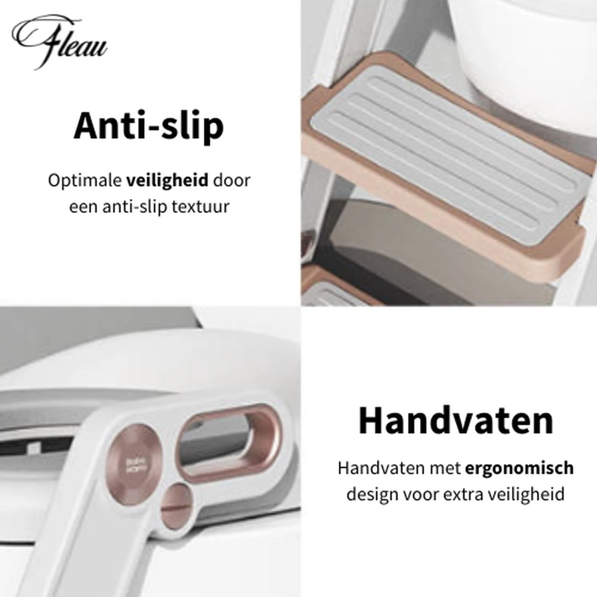 Fleau Luxe WC Verkleiner Met Trapje - Toiletverkleiner - Wit - Brilverkleiner Met Handvaten En Opstapje - Toilettrainer + GRATIS Fleau WC Borstel 5 Fleau Luxe WC Verkleiner Met Trapje - Toiletverkleiner - Wit - Brilverkleiner Met Handvaten En Opstapje - Toilettrainer + GRATIS Fleau WC Borstel - Afbeelding 3
