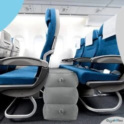 Merkloos Voetensteun | Opblaasbaar | In Alle Hoogtes Verstelbaar | Reiskussen | Vliegtuigbed | Voetensteun | 3 Verschillende Standen | Met Kinderen Reizen | Grijs -Babyproducten Korting 1200x1200 259