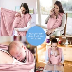 Makimaja Baby Sling - Roze - Hoge Kwaliteit 100% Natuurlijk Katoen Baby Sling - Baby Sling Pasgeborene En Baby's Tot 15 Kg - Plus Inclusief: Baby Slabbetje -Babyproducten Korting 1200x1200 470