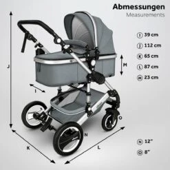 KIDUKU- 3 In 1 Combi-kinderwagen- Grijs/zilver- Buggy Incl. Autostoeltje-regenhoes- Inklapbaar 16 KIDUKU- 3 In 1 Combi-kinderwagen- Grijs/zilver- Buggy Incl. Autostoeltje-regenhoes- Inklapbaar -Babyproducten Korting 1200x1200 536