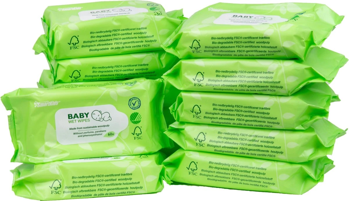 SmartKids Ecologische Billendoekjes – 12 X 60 Stuks 3 SmartKids Ecologische Billendoekjes – 12 X 60 Stuks