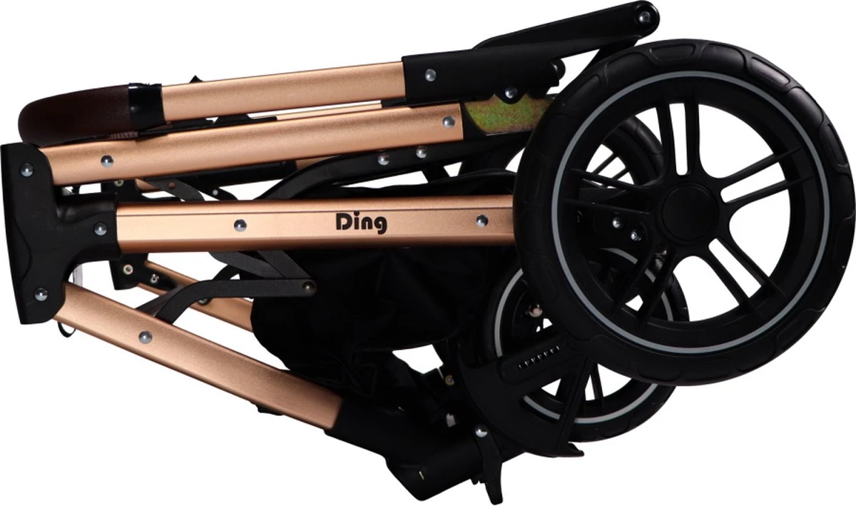 Ding Juna Kinderwagen 3 In 1 - Beige/Rose - Combi Kinderwagen Incl. Autostoel 17 Ding Juna Kinderwagen 3 In 1 - Beige/Rose - Combi Kinderwagen Incl. Autostoel - Afbeelding 15