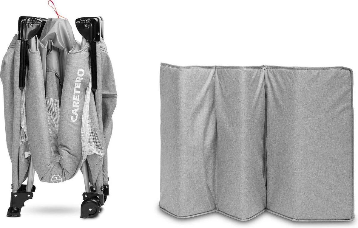 Caretero - Reisbedje Met Nachtkastje Esti Grijs 6 Caretero - Reisbedje Met Nachtkastje Esti Grijs - Afbeelding 4