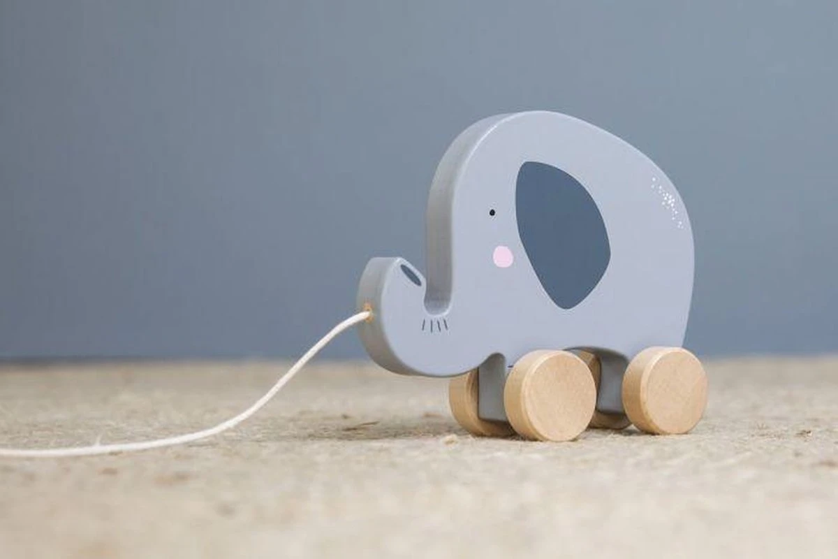 Little Dutch Houten Olifant - Trekfiguur 4 Little Dutch Houten Olifant - Trekfiguur - Afbeelding 2