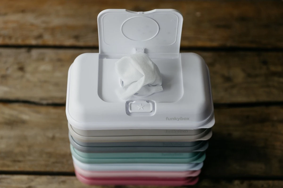 Funkybox - Billendoekjes Doosje - To Go - Grey - Little Stars 4 Funkybox - Billendoekjes Doosje - To Go - Grey - Little Stars - Afbeelding 2