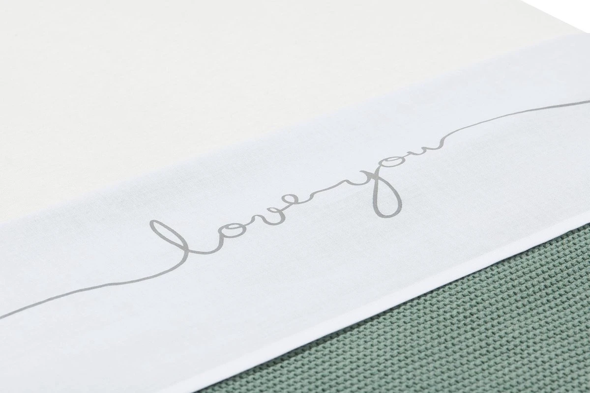Jollein Baby Laken Wieg 75x100cm Love You - Grey 4 Jollein Baby Laken Wieg 75x100cm Love You - Grey - Afbeelding 2