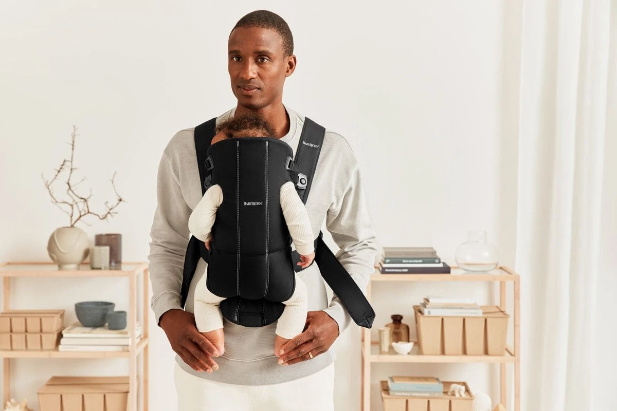 BabyBjörn Draagzak Mini - Cotton - Zwart 5 BabyBjörn Draagzak Mini - Cotton - Zwart - Afbeelding 3