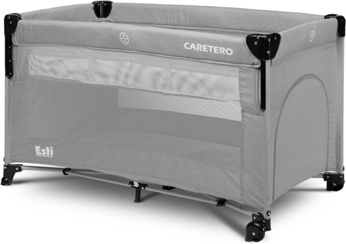 Caretero - Reisbedje Met Nachtkastje Esti Grijs 3 Caretero - Reisbedje Met Nachtkastje Esti Grijs