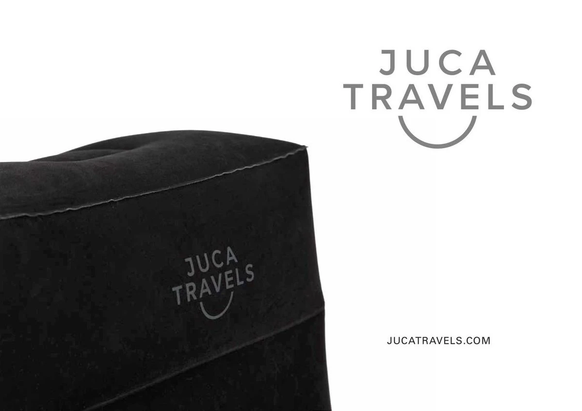Juca Travels - Vliegtuigbedje - Voetkussen Opblaasbaar - Voetensteun - Voetenbankje - 3 Hoogte Standen - Reiskussen 7 Juca Travels - Vliegtuigbedje - Voetkussen Opblaasbaar - Voetensteun - Voetenbankje - 3 Hoogte Standen - Reiskussen - Afbeelding 5