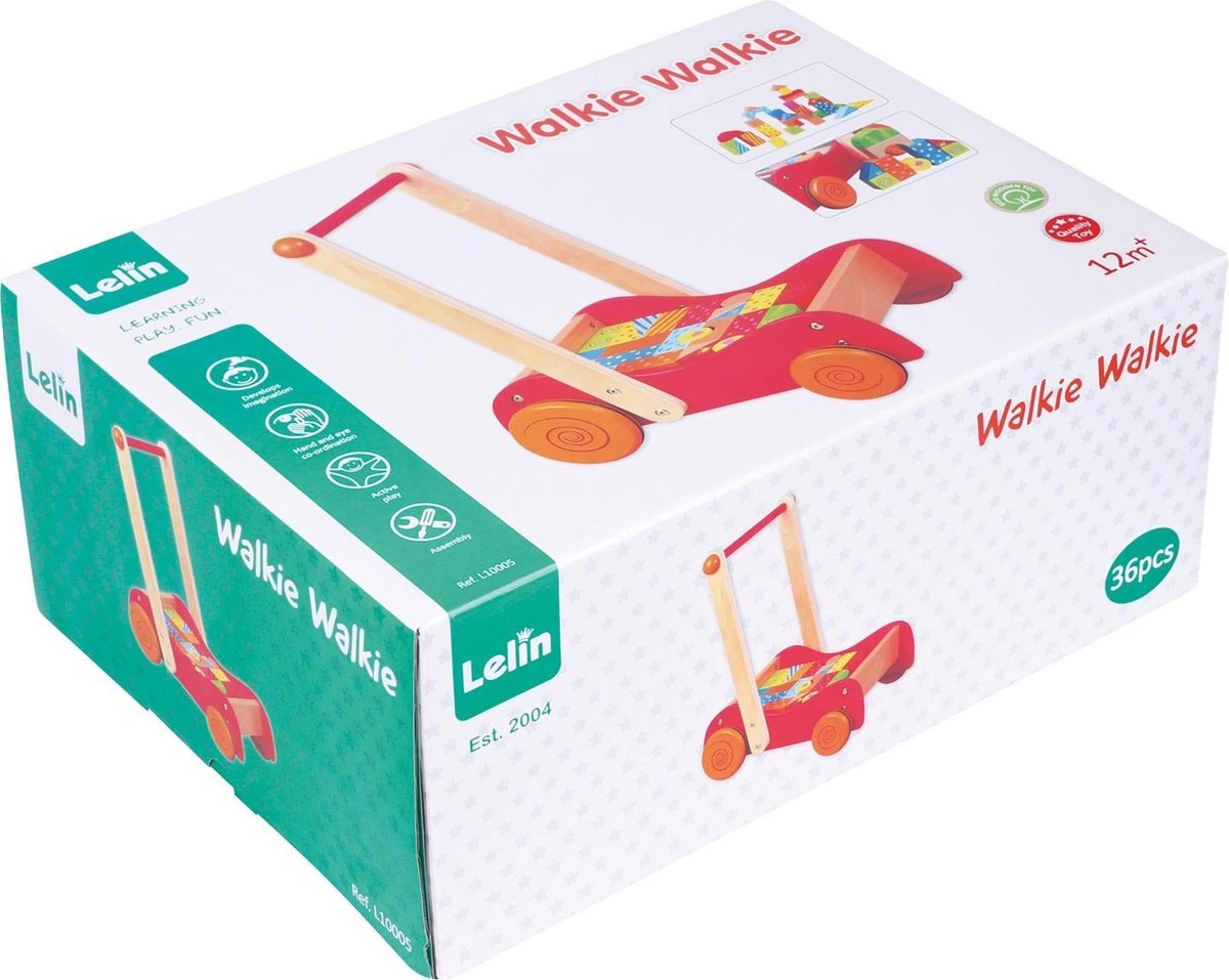 Lelin Toys - Duw En Loopwagen Met 30 Gekleurde Blokken 6 Lelin Toys - Duw En Loopwagen Met 30 Gekleurde Blokken - Afbeelding 4