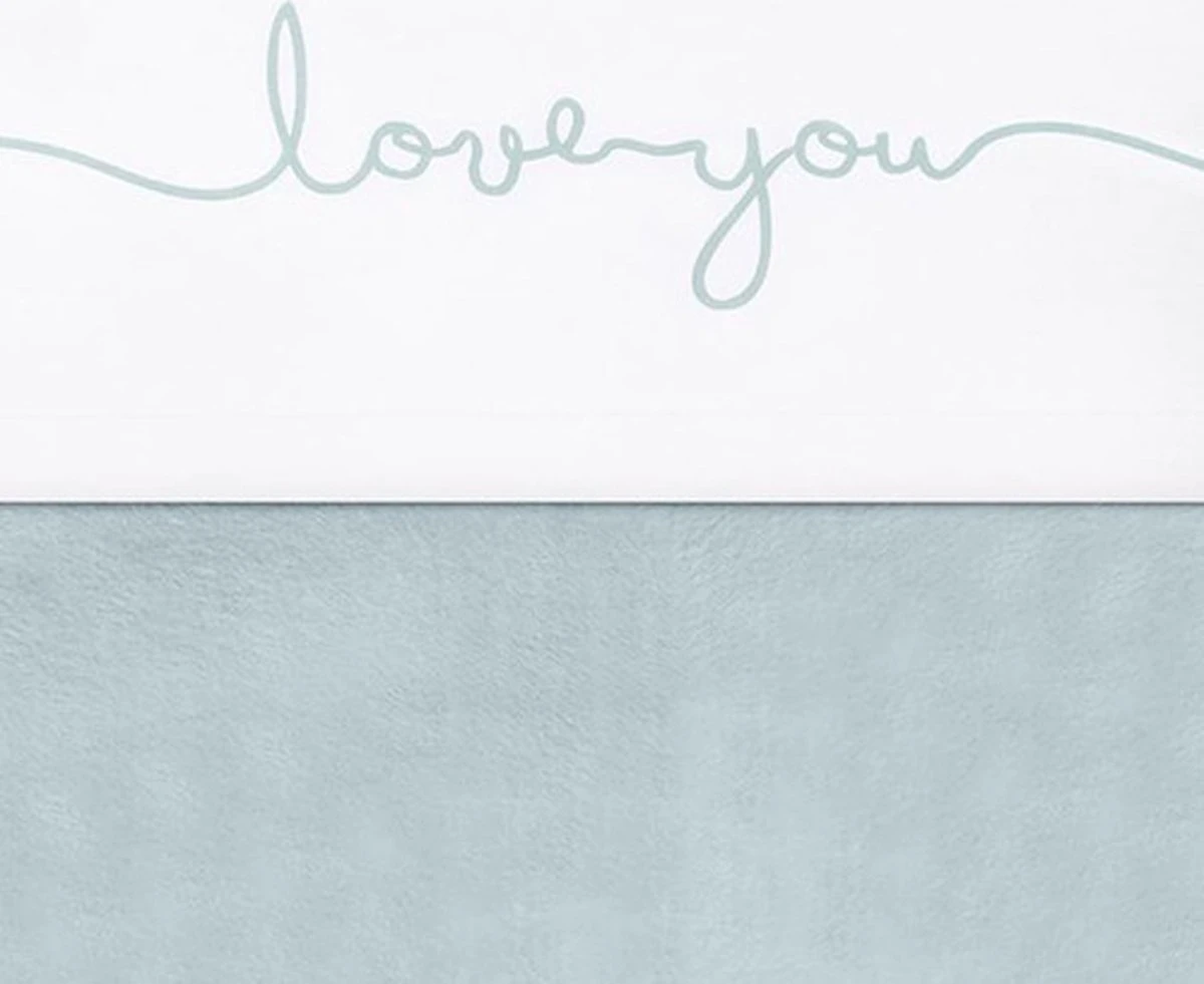 Jollein Baby Laken Ledikant 120x150cm Love You - Stone Green 8 Jollein Baby Laken Ledikant 120x150cm Love You - Stone Green - Afbeelding 6