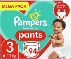 Pampers® Pampers - Baby Dry Pants - Maat 3 - Mega Pack - 94 Luierbroekjes -Babyproducten Korting 1200x992 1