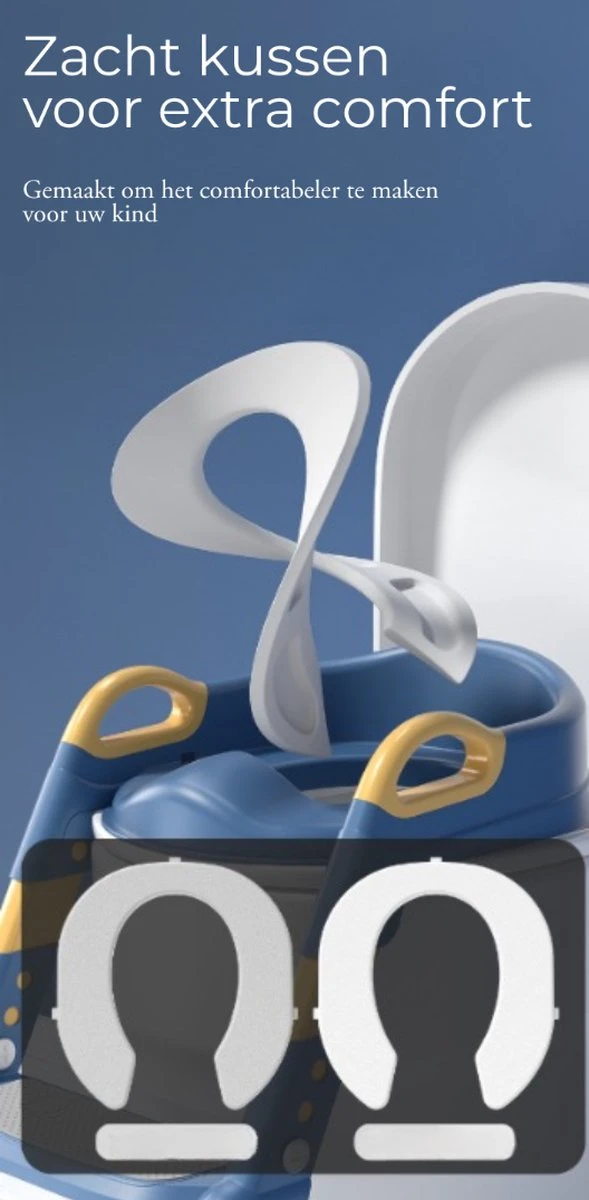 WC Verkleiner- WC Verkleiner Met Trapje- Extra Veilig- Opvouwbaar- Verstelbaar - Grijs & Wit - Toilet Trainer Voor Kind En Peuter 4 WC Verkleiner- WC Verkleiner Met Trapje- Extra Veilig- Opvouwbaar- Verstelbaar - Grijs & Wit - Toilet Trainer Voor Kind En Peuter - Afbeelding 2
