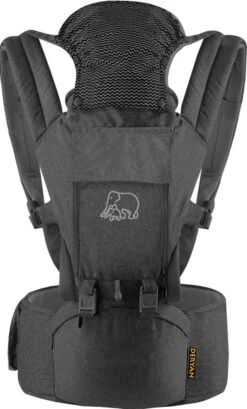 Deryan Pack Luxe Ergonomische Draagzak Babydrager + Opbergvakjes Grijs -Babyproducten Korting 724x1200