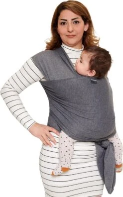 Baby Garden Draagdoek Grijs - Ergonomisch - Original - Inclusief Slabbetje -Babyproducten Korting 748x1200 1