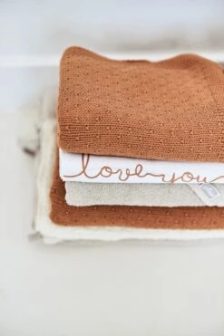 Jollein Baby Laken Ledikant 120x150cm Love You - Caramel -Babyproducten Korting 800x1200 177
