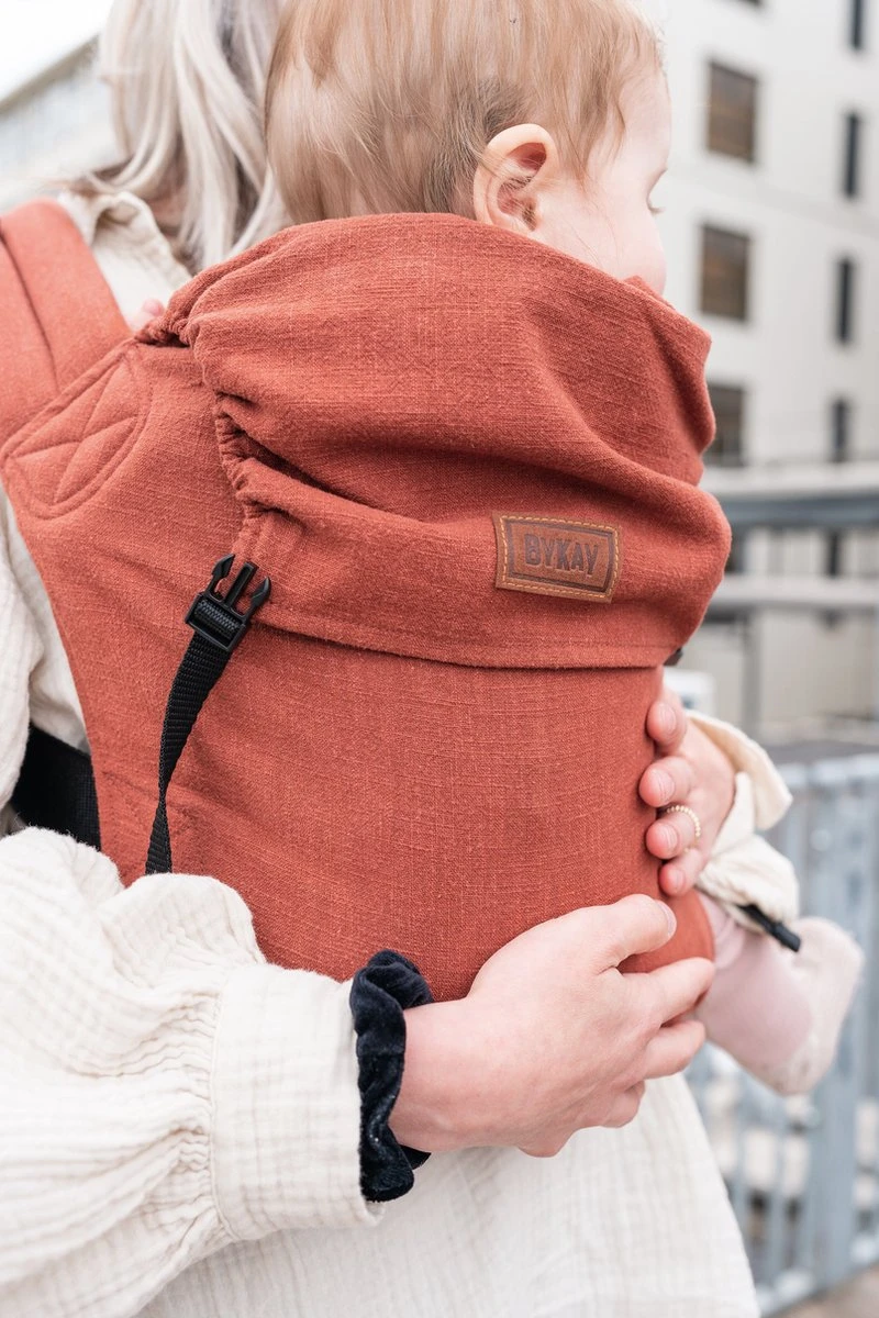 ByKay - Draagzak - Click Carrier Classic - Linnen Rusty Brown 7 ByKay - Draagzak - Click Carrier Classic - Linnen Rusty Brown - Afbeelding 5
