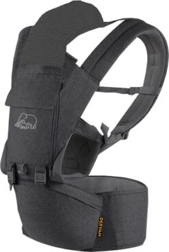 Deryan Pack Luxe Ergonomische Draagzak Babydrager + Opbergvakjes Grijs -Babyproducten Korting 805x1200