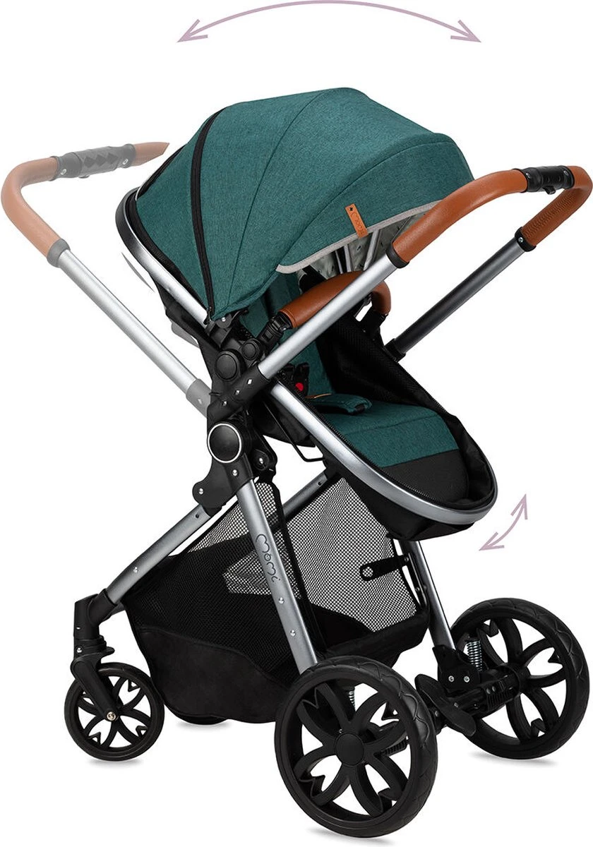MoMi Kinderwagen - Compacte 2 In 1 Combiwagen - Limuru - Groen (geschikt Van 0-3 Jaar) 4 MoMi Kinderwagen - Compacte 2 In 1 Combiwagen - Limuru - Groen (geschikt Van 0-3 Jaar) - Afbeelding 2