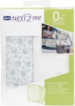 Chicco - Set Van 2 Hoeslakens Blauw Vossenpatroon - Voor Next2Me Wieg -Babyproducten Korting 850x1200 11