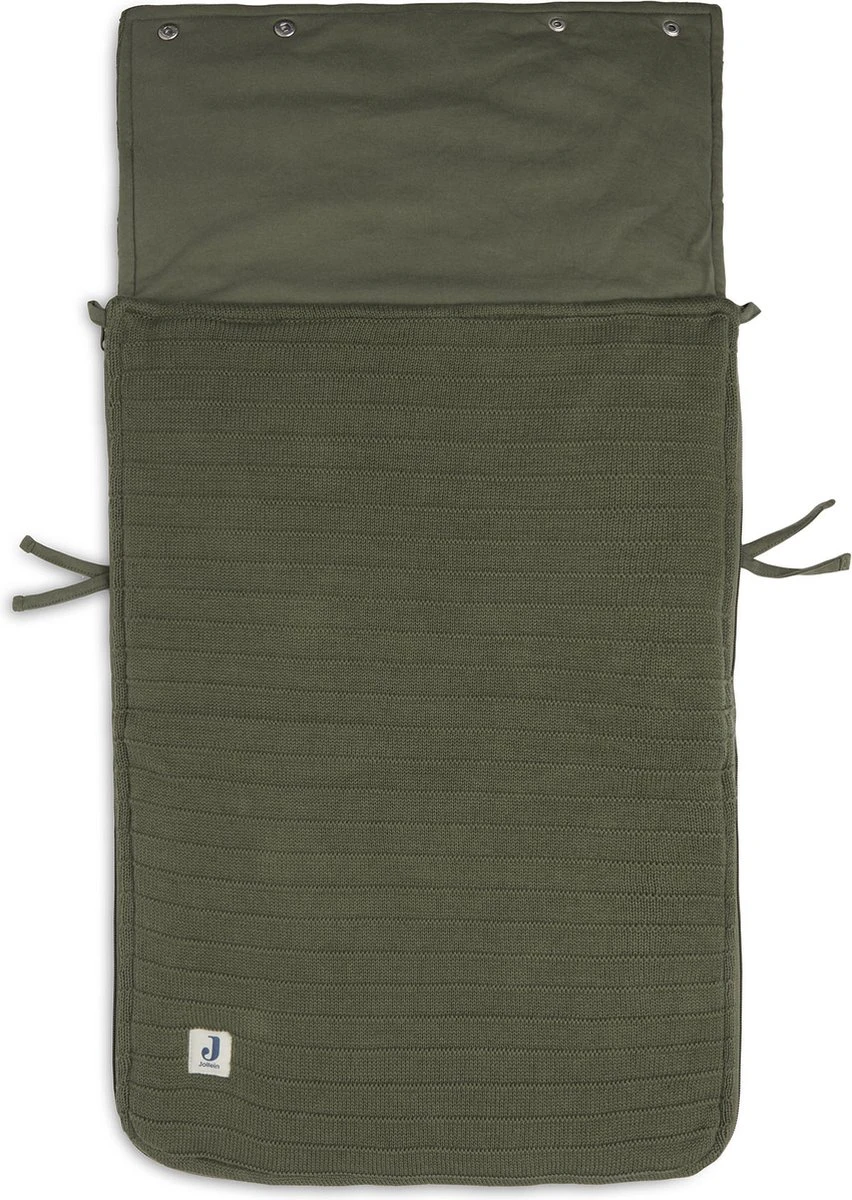 Jollein Voetenzak Pure Knit - Leaf Green 4 Jollein Voetenzak Pure Knit - Leaf Green - Afbeelding 2