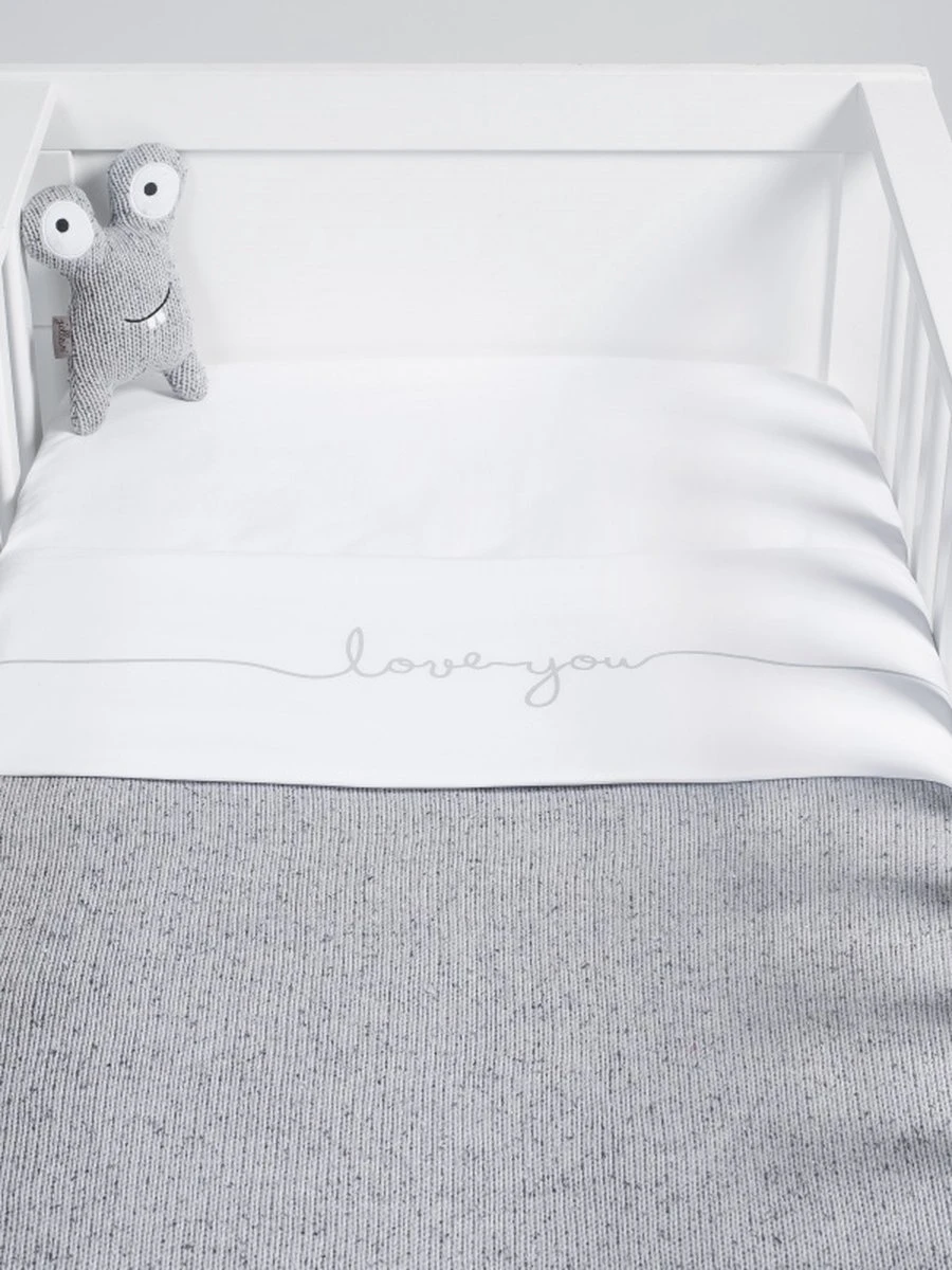 Jollein Baby Laken Wieg 75x100cm Love You - Grey 13 Jollein Baby Laken Wieg 75x100cm Love You - Grey - Afbeelding 11