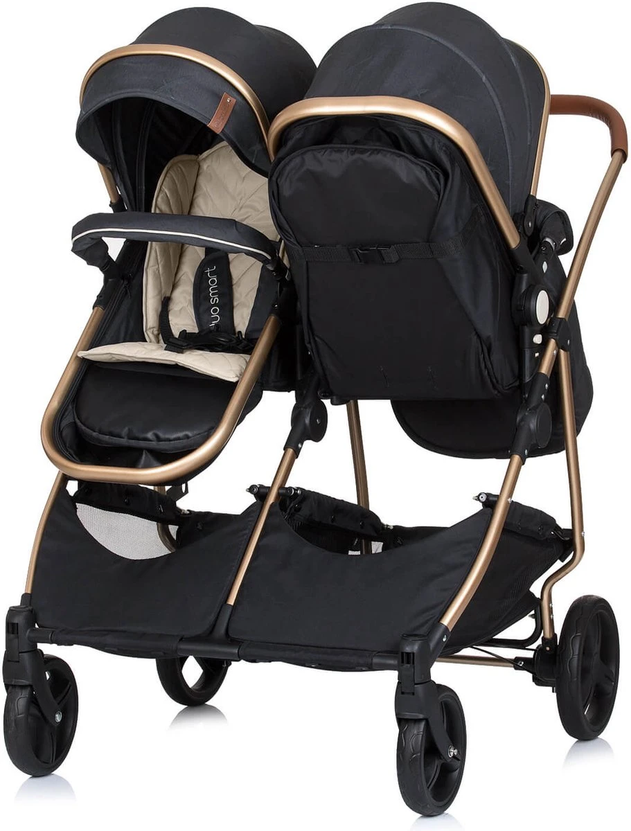 Duo Kinderwagen Chipolino Duo Smart Zwart, Incl. Luiertas 4 Duo Kinderwagen Chipolino Duo Smart Zwart, Incl. Luiertas - Afbeelding 2