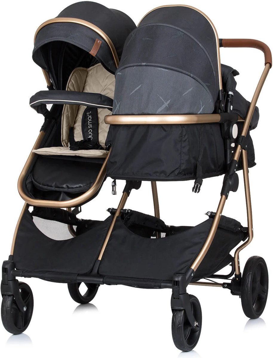 Duo Kinderwagen Chipolino Duo Smart Zwart, Incl. Luiertas 3 Duo Kinderwagen Chipolino Duo Smart Zwart, Incl. Luiertas