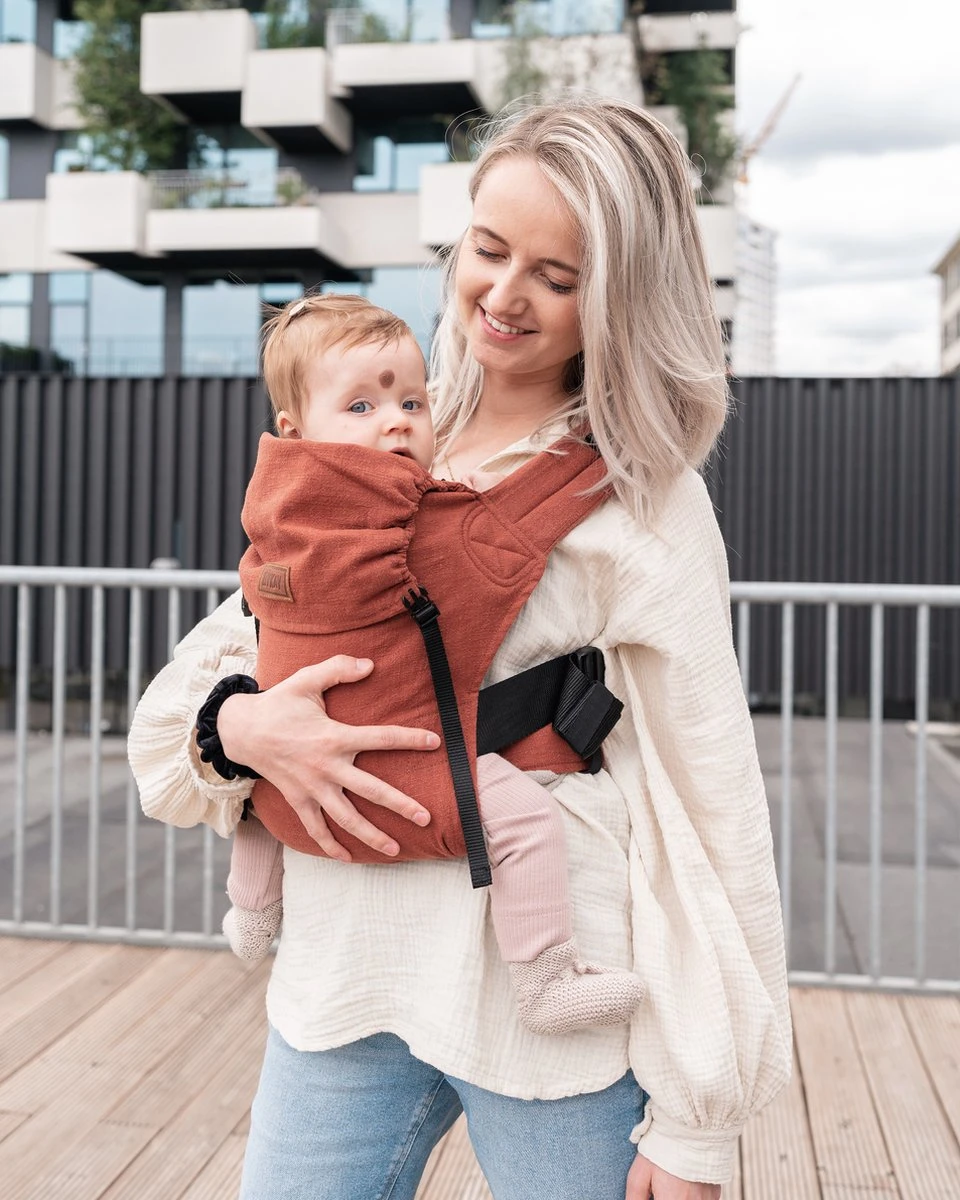 ByKay - Draagzak - Click Carrier Classic - Linnen Rusty Brown 6 ByKay - Draagzak - Click Carrier Classic - Linnen Rusty Brown - Afbeelding 4