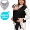 Baby Garden Draagdoek Zwart - Ergonomisch - Original - Gratis Slabbetje